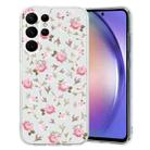 For Samsung Galaxy S23 Ultra 5G Colored Drawing Pattern Transparent TPU Phone Case(Pink Floral) - 1