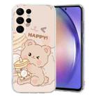 For Samsung Galaxy S23 Ultra 5G Colored Drawing Pattern Transparent TPU Phone Case(Bear) - 1