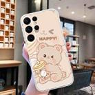 For Samsung Galaxy S23 Ultra 5G Colored Drawing Pattern Transparent TPU Phone Case(Bear) - 2