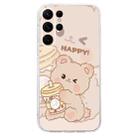 For Samsung Galaxy S23 Ultra 5G Colored Drawing Pattern Transparent TPU Phone Case(Bear) - 3