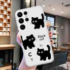 For Samsung Galaxy S23 Ultra 5G Colored Drawing Pattern Transparent TPU Phone Case(Black Cat) - 2