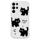 For Samsung Galaxy S23 Ultra 5G Colored Drawing Pattern Transparent TPU Phone Case(Black Cat) - 3