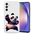 For Samsung Galaxy S24 FE 5G Colored Drawing Pattern Transparent TPU Phone Case(Panda) - 1