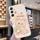 For Samsung Galaxy S24 FE 5G Colored Drawing Pattern Transparent TPU Phone Case(Bear) - 2