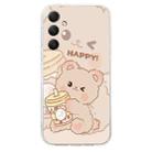 For Samsung Galaxy S24 FE 5G Colored Drawing Pattern Transparent TPU Phone Case(Bear) - 3