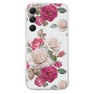 For Samsung Galaxy S24+ 5G Colored Drawing Pattern Transparent TPU Phone Case(Peony) - 3