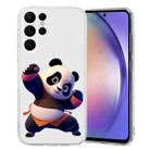 For Samsung Galaxy S24 Ultra 5G Colored Drawing Pattern Transparent TPU Phone Case(Panda) - 1