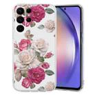 For Samsung Galaxy S24 Ultra 5G Colored Drawing Pattern Transparent TPU Phone Case(Peony) - 1