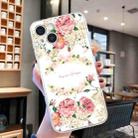 For iPhone 14 Colored Drawing Pattern Transparent TPU Phone Case(Rose) - 2