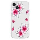 For iPhone 14 Plus Colored Drawing Pattern Transparent TPU Phone Case(Sakura) - 3