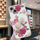 For iPhone 14 Plus Colored Drawing Pattern Transparent TPU Phone Case(Peony) - 2