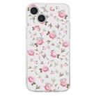 For iPhone 14 Plus Colored Drawing Pattern Transparent TPU Phone Case(Pink Floral) - 3