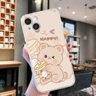 For iPhone 14 Plus Colored Drawing Pattern Transparent TPU Phone Case(Bear) - 2