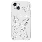 For iPhone 14 Plus Colored Drawing Pattern Transparent TPU Phone Case(Butterflies) - 3