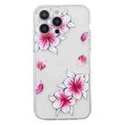 For iPhone 14 Pro Colored Drawing Pattern Transparent TPU Phone Case(Sakura) - 3