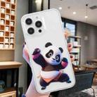 For iPhone 14 Pro Colored Drawing Pattern Transparent TPU Phone Case(Panda) - 2