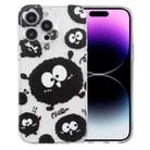 For iPhone 14 Pro Colored Drawing Pattern Transparent TPU Phone Case(Black Eye) - 1