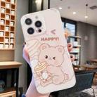 For iPhone 14 Pro Colored Drawing Pattern Transparent TPU Phone Case(Bear) - 2