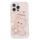 For iPhone 14 Pro Colored Drawing Pattern Transparent TPU Phone Case(Bear) - 3