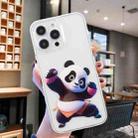 For iPhone 14 Pro Max Colored Drawing Pattern Transparent TPU Phone Case(Panda) - 2