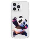 For iPhone 14 Pro Max Colored Drawing Pattern Transparent TPU Phone Case(Panda) - 3