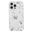 For iPhone 14 Pro Max Colored Drawing Pattern Transparent TPU Phone Case(White Flower) - 3