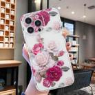 For iPhone 14 Pro Max Colored Drawing Pattern Transparent TPU Phone Case(Peony) - 2