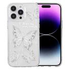 For iPhone 14 Pro Max Colored Drawing Pattern Transparent TPU Phone Case(Butterflies) - 1