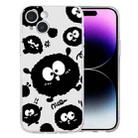 For iPhone 15 Colored Drawing Pattern Transparent TPU Phone Case(Black Eye) - 1