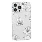 For iPhone 15 Pro Colored Drawing Pattern Transparent TPU Phone Case(White Flower) - 3