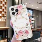 For iPhone 15 Pro Colored Drawing Pattern Transparent TPU Phone Case(Rose) - 2