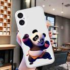 For iPhone 16 Colored Drawing Pattern Transparent TPU Phone Case(Panda) - 2