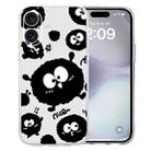 For iPhone 16 Colored Drawing Pattern Transparent TPU Phone Case(Black Eye) - 1