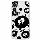 For iPhone 16 Colored Drawing Pattern Transparent TPU Phone Case(Black Eye) - 3