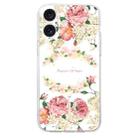 For iPhone 16 Colored Drawing Pattern Transparent TPU Phone Case(Rose) - 3