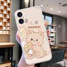 For iPhone 16 Colored Drawing Pattern Transparent TPU Phone Case(Bear) - 2