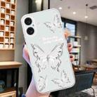 For iPhone 16 Colored Drawing Pattern Transparent TPU Phone Case(Butterflies) - 2