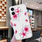 For iPhone 16 Plus Colored Drawing Pattern Transparent TPU Phone Case(Sakura) - 2