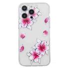 For iPhone 16 Pro Max Colored Drawing Pattern Transparent TPU Phone Case(Sakura) - 3