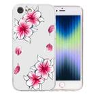 For iPhone SE 2022 / SE 2020 / 8 / 7 Colored Drawing Pattern Transparent TPU Phone Case(Sakura) - 1