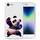 For iPhone SE 2022 / SE 2020 / 8 / 7 Colored Drawing Pattern Transparent TPU Phone Case(Panda) - 1