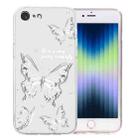For iPhone SE 2022 / SE 2020 / 8 / 7 Colored Drawing Pattern Transparent TPU Phone Case(Butterflies) - 1