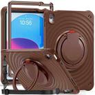 For iPad 10th Gen 10.9 2022 Rotation Handle Holder Silicone Hybrid PC Tablet Case(Chocolate) - 1