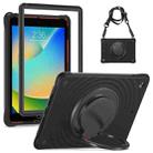 For iPad 10.2 2021 / 2020 / 2019 Rotation Handle Holder Silicone Hybrid PC Tablet Case(Black) - 1