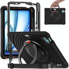 For iPad Air 11 2025 / 2024 Rotation Handle Holder Silicone Hybrid PC Tablet Case(Black) - 1