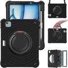 For iPad Air 11 2025 / 2024 Rotation Handle Holder Silicone Hybrid PC Tablet Case(Black) - 2