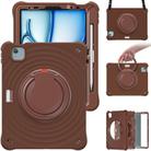 For iPad Air 11 2025 / 2024 Rotation Handle Holder Silicone Hybrid PC Tablet Case(Chocolate) - 2