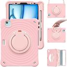 For iPad Air 11 2025 / 2024 Rotation Handle Holder Silicone Hybrid PC Tablet Case(Pink) - 2