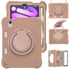 For iPad mini 2024 / mini 6 Rotation Handle Holder Silicone Hybrid PC Tablet Case(Light Coffee) - 2