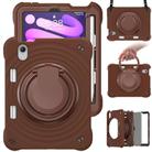 For iPad mini 2024 / mini 6 Rotation Handle Holder Silicone Hybrid PC Tablet Case(Chocolate) - 2